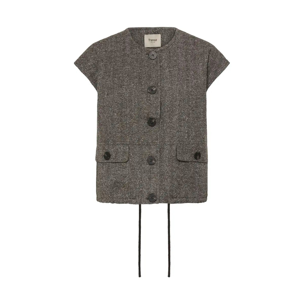 Fransa Vea Gilet Wool Mix Taupe 