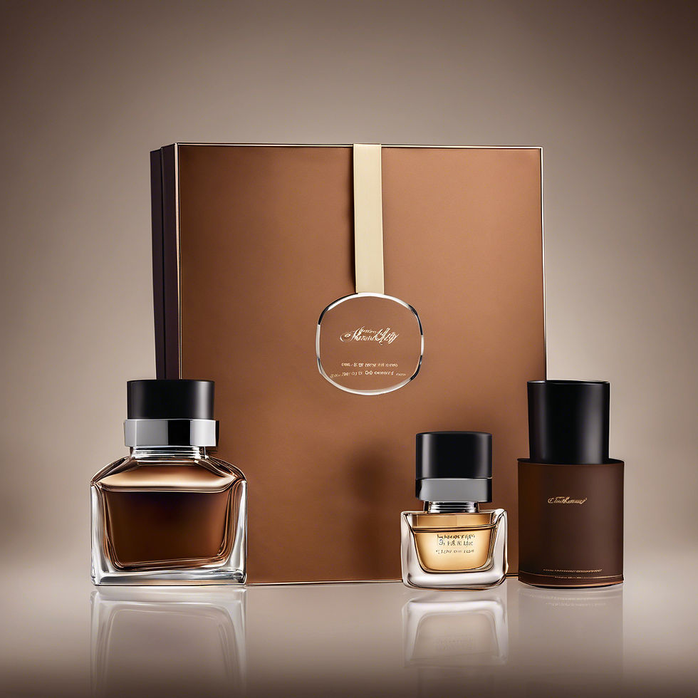A perfume gift set with a dark brown background.jpg