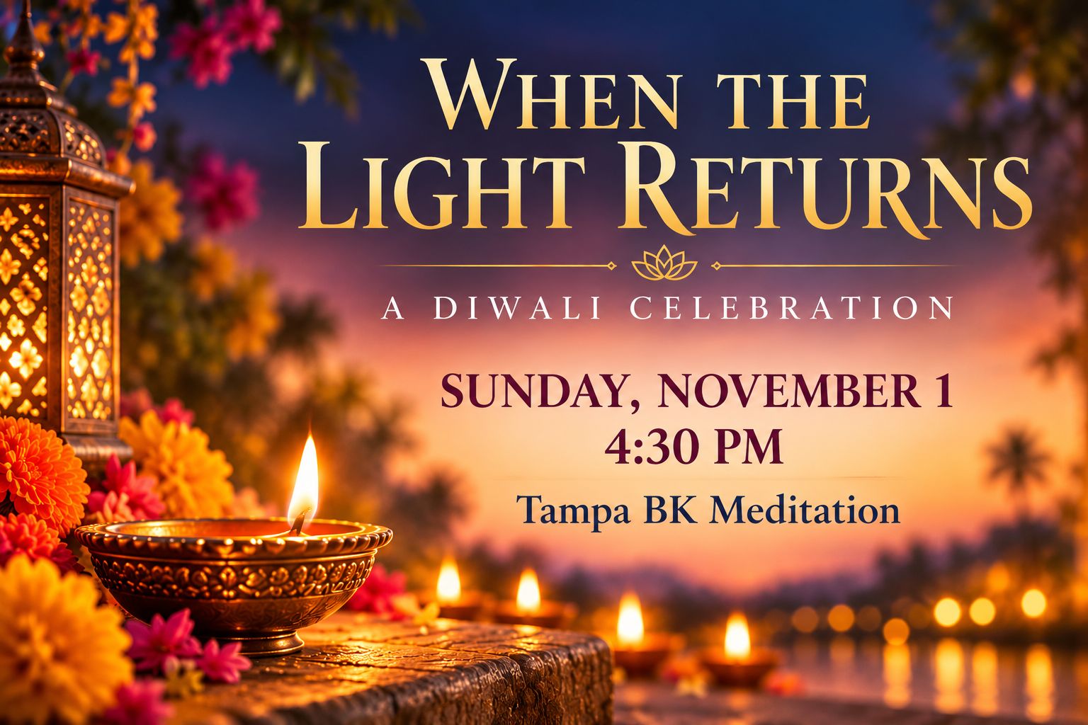 WHEN THE LIGHT RETURNS, A DIWALI CELEBRATION