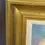Thumbnail: Oil Painting - landscape with river + clouds - gilt frame