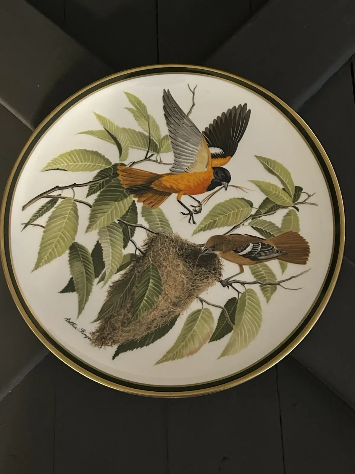 Porcelain collector plate -'Baltimore Oriole' - Songbirds of the World series