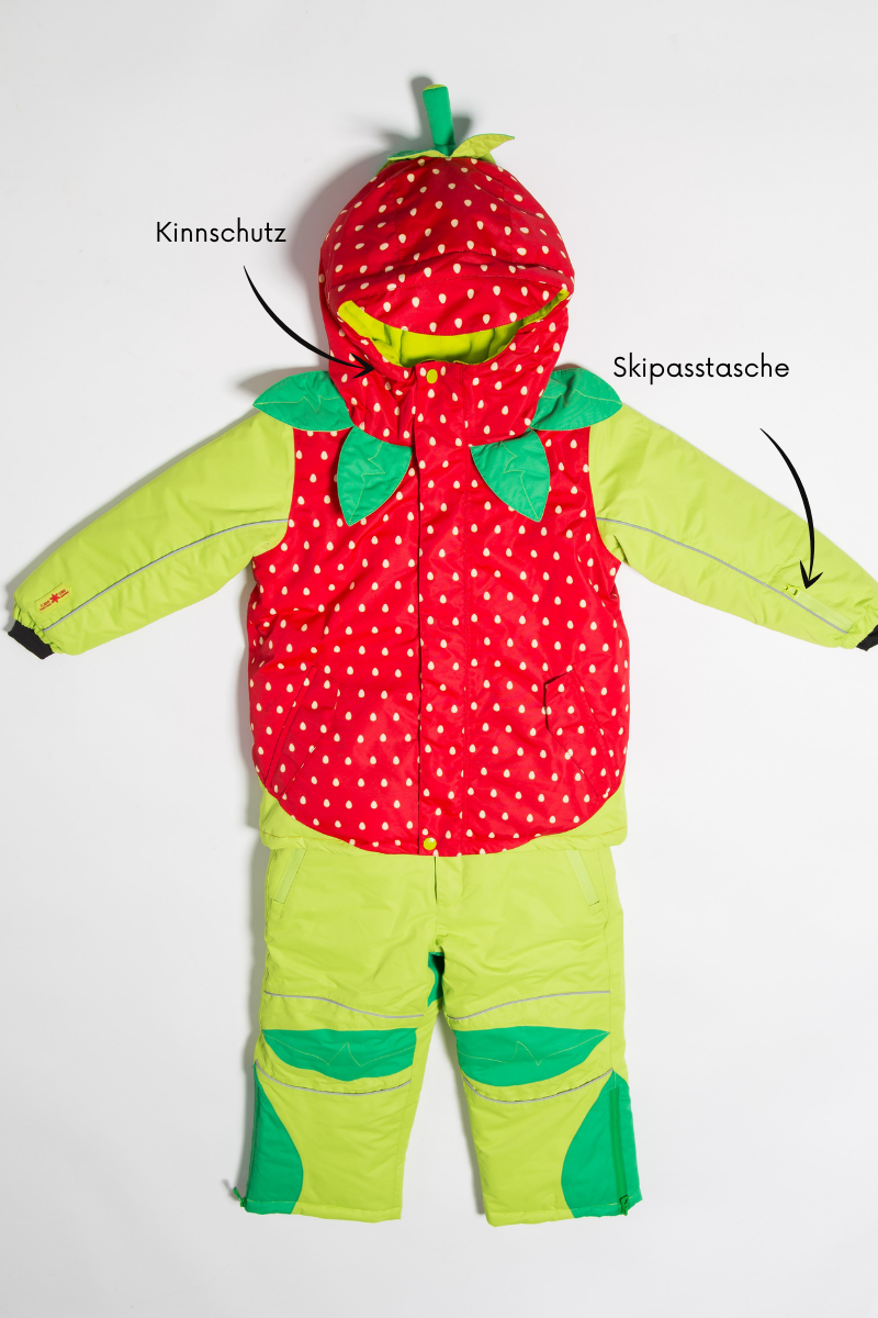 Miniaturbild: Kinderschneeanzug, Erdbeeranzug Jacke & Hose für Kinder,