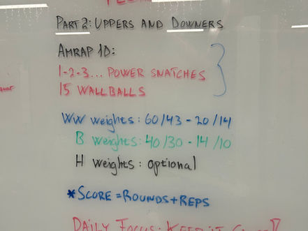 Squat snatch EMOM10 and Uppers and Downers - 19. januar. 2024