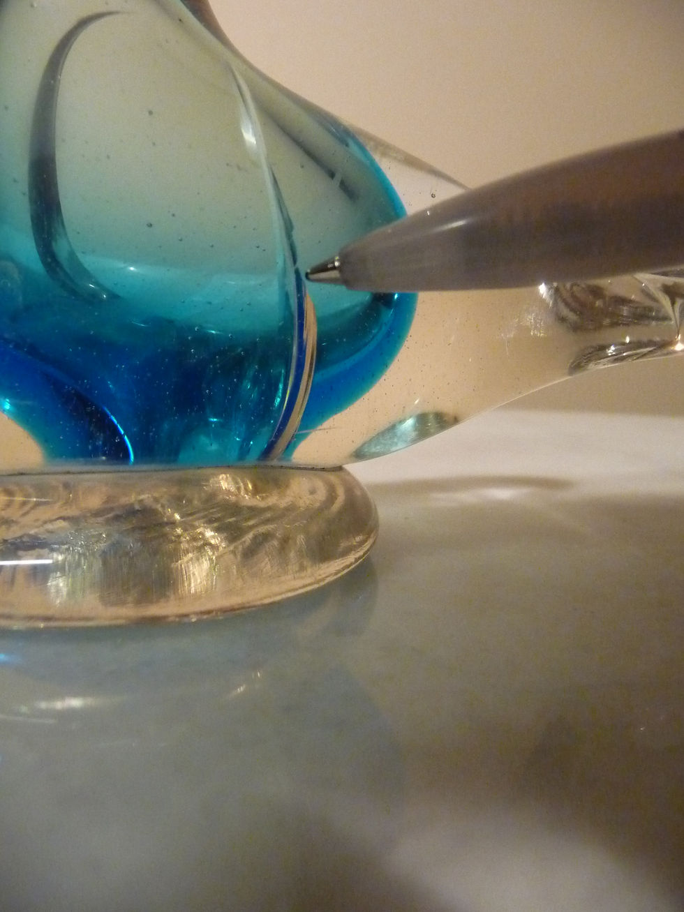 Miniatura: PALOMA DE VIDRIO SOPLADO  12 CM ALTO (ESTRELLADA)