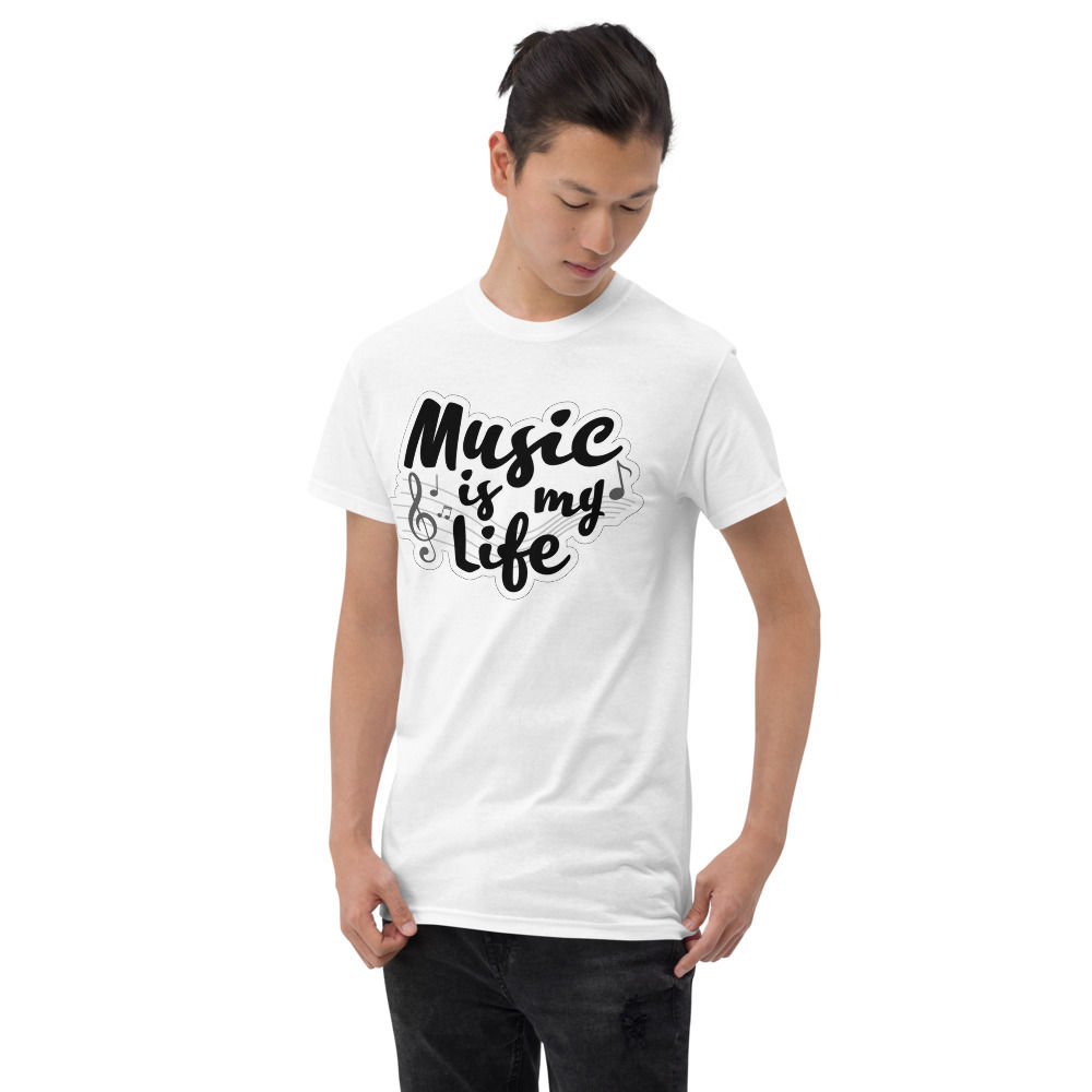 Music is my life Short Sleeve T-Shirt (White)