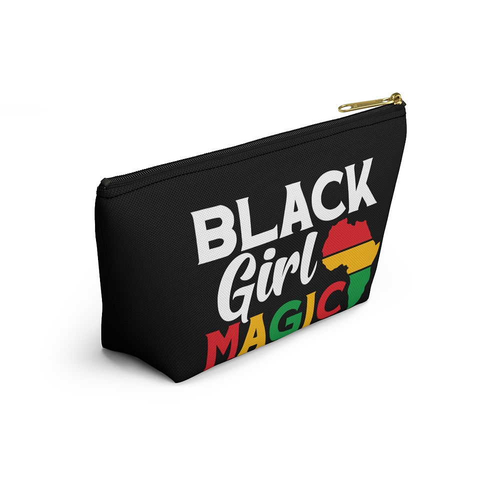 Thumbnail: Black Girl Magic (Black) Accessory Pouch w T-bottom