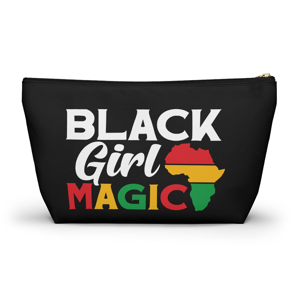 Thumbnail: Black Girl Magic (Black) Accessory Pouch w T-bottom