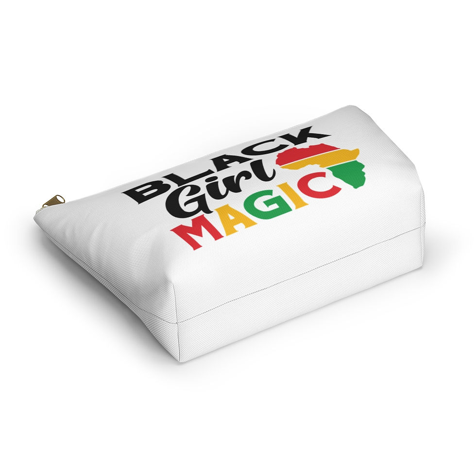 Thumbnail: Black Girl Magic (White) Accessory Pouch w T-bottom