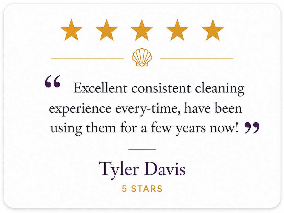 5-star review for cleaning Crystal Coast NC by Tyler Davis