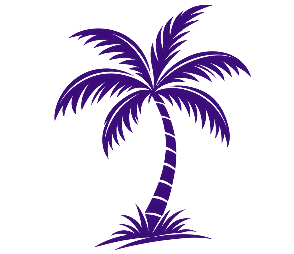 Purple palm tree logo for cleaning services