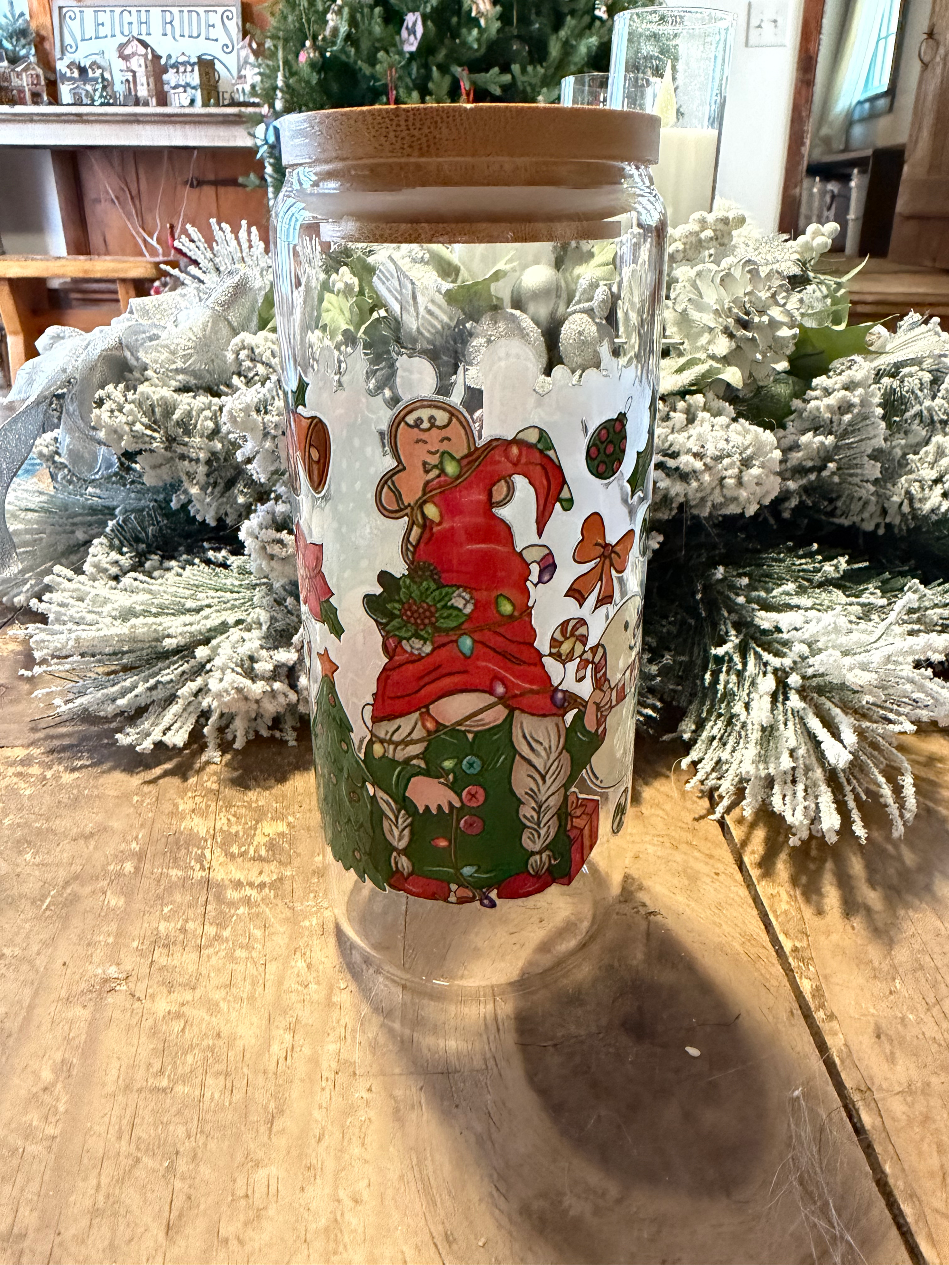 Holiday Glass Tumbler 16oz