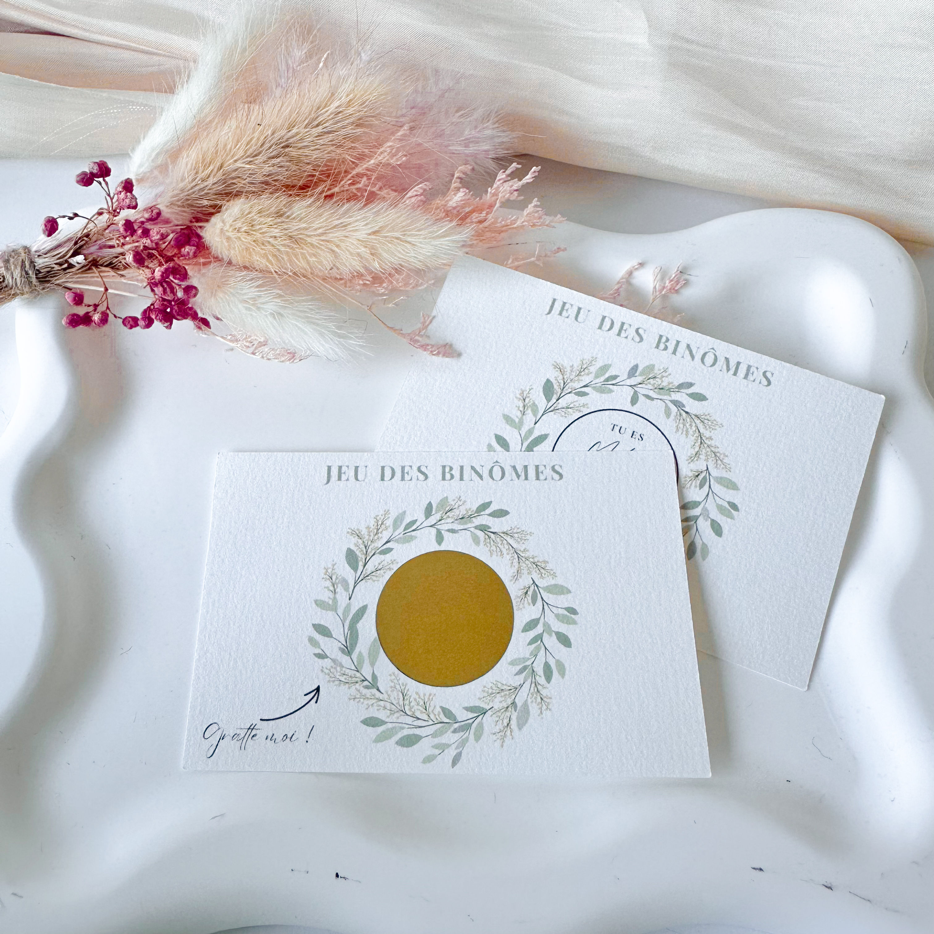 Carte à gratter personnalisée avec prénom et duo mystère à deviner, jeu original pour animation pour mariage, anniversaire