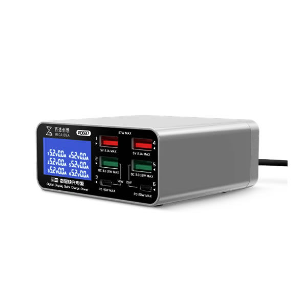 Φορτιστής Πάγκου με Οθόνη Mega-Idea PQ687 (87 Watt)