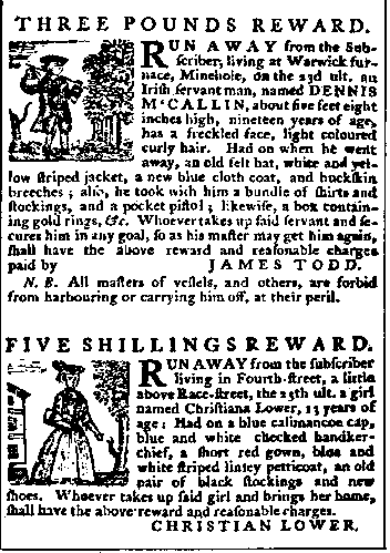 2 Run away Irish slaves