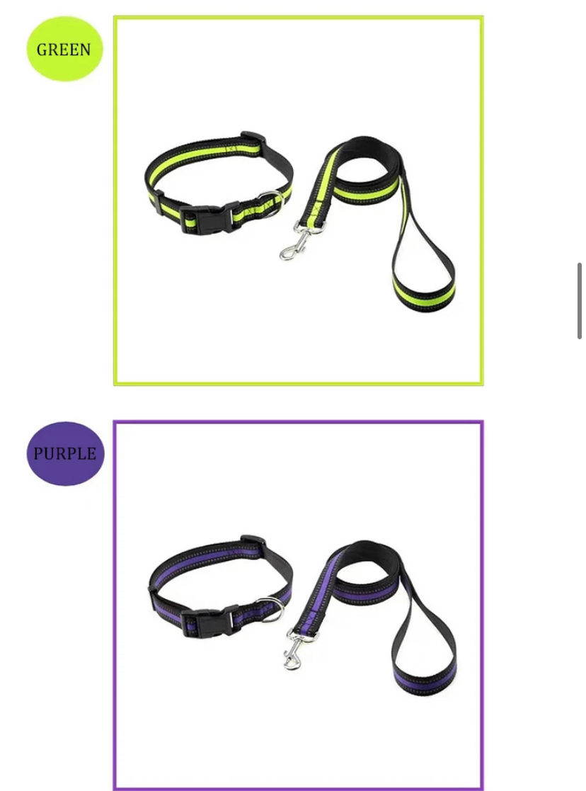 Thumbnail: Reflector leash and collar set