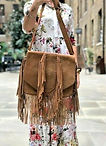 Native American Fringe Leather Bag - Boh