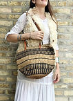 Vintage Sisal Leather Bucket Bag