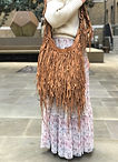 Oversize Leather Tassel Bag Vintage Look