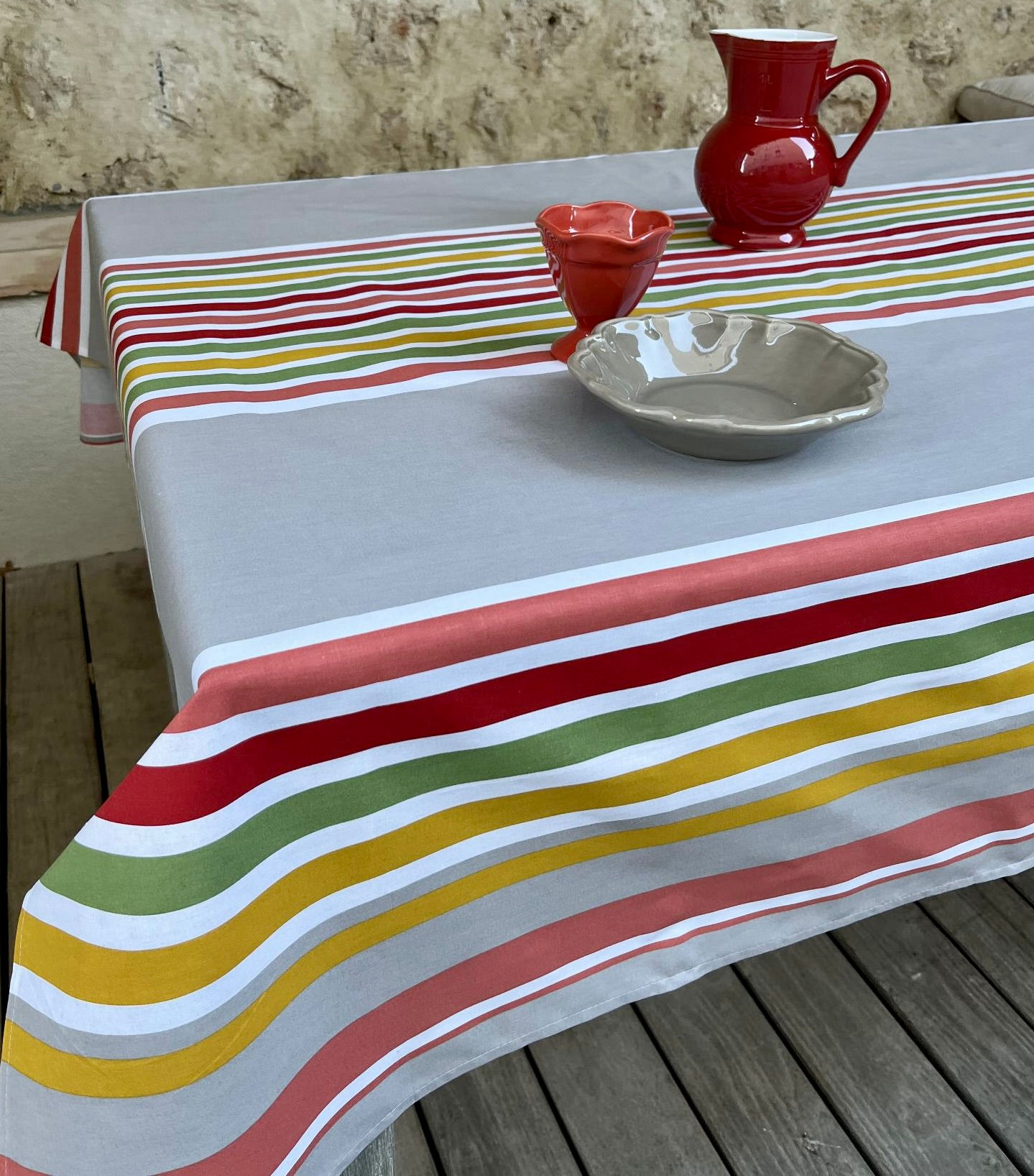 French Tablecloth Coated Red St. Pee