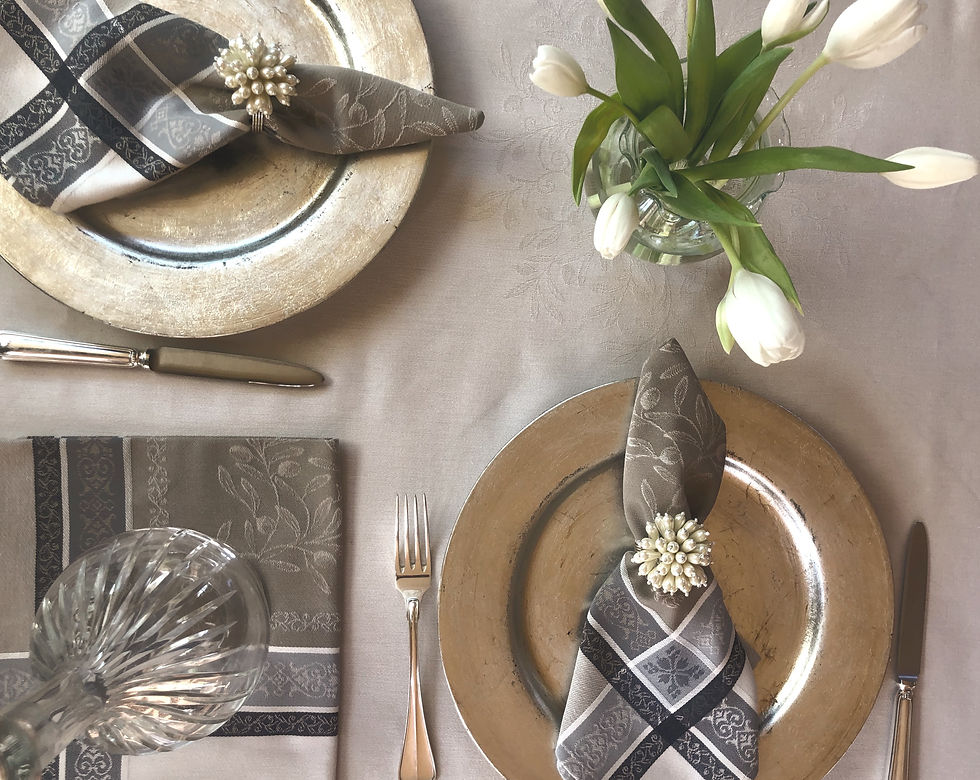 Thumbnail: French Tablecloth Jacquard Beige Olivia