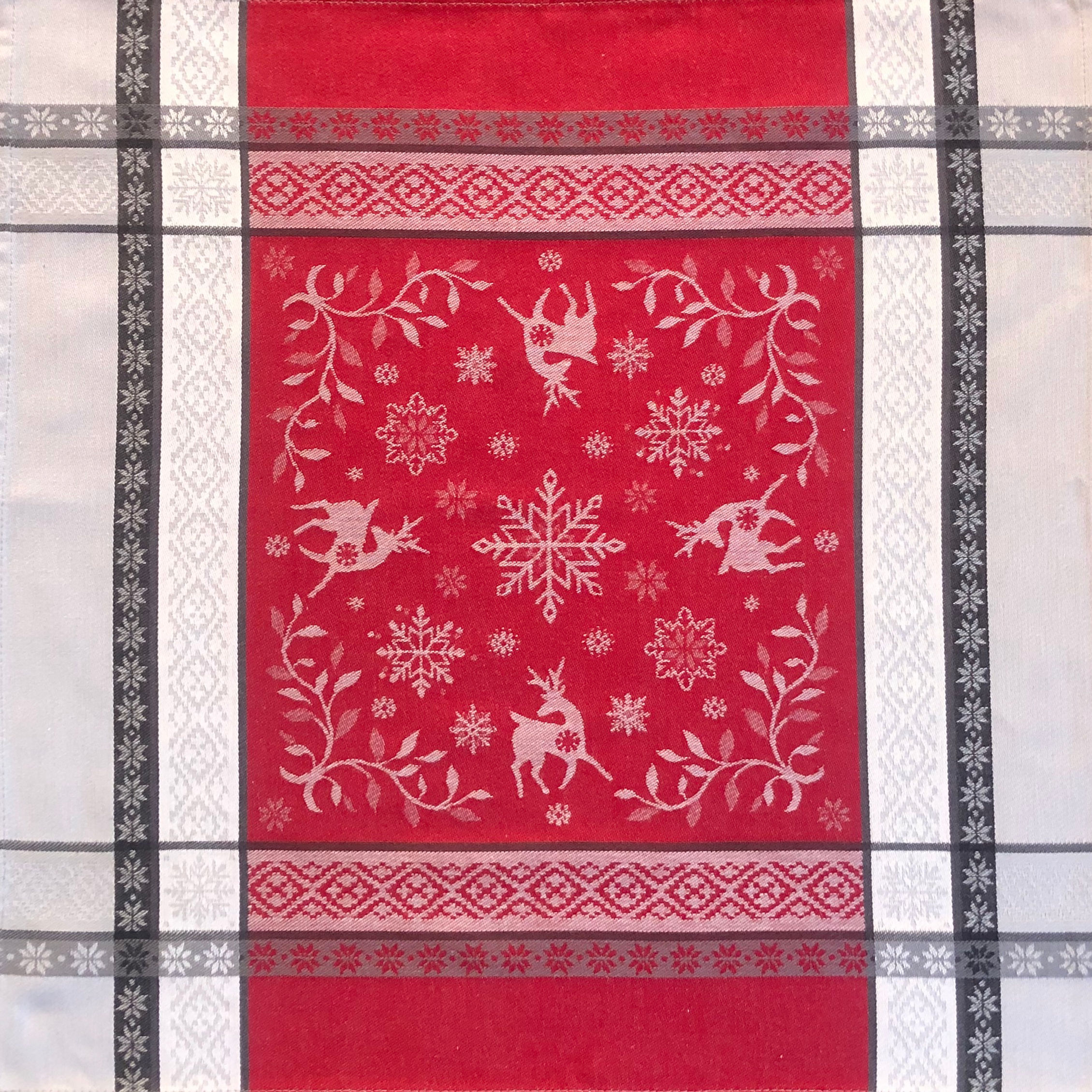 Red/Grey Vars Jacquard Woven Napkin