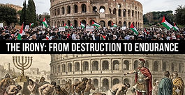 Over the weekend, masses of anti-Israel protesters filled the streets of Rome, waving flags and chanting for the end of the Jewish State. The backdrop for their rage? The crumbling ruins of the Colosseum.