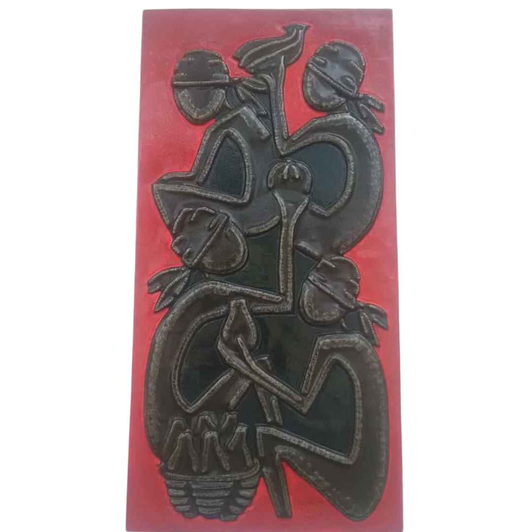 Abstract Haitian Metal Wall Art - Size 16" x 38"