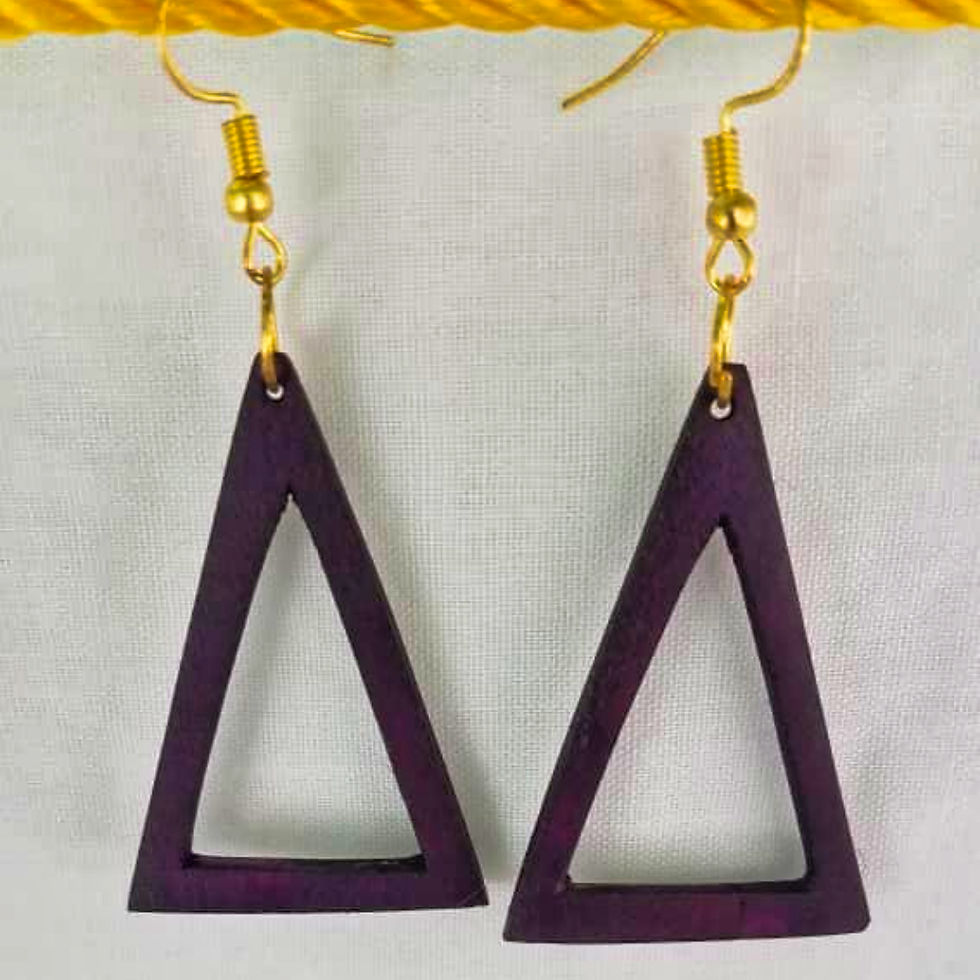 Thumbnail: 7 Legend of Zelda Triforce Wood Earrings