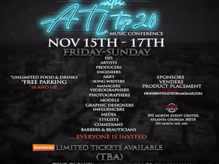 #DinnerWithATLTop20 Music Conference Nov. 15-17 2k19
