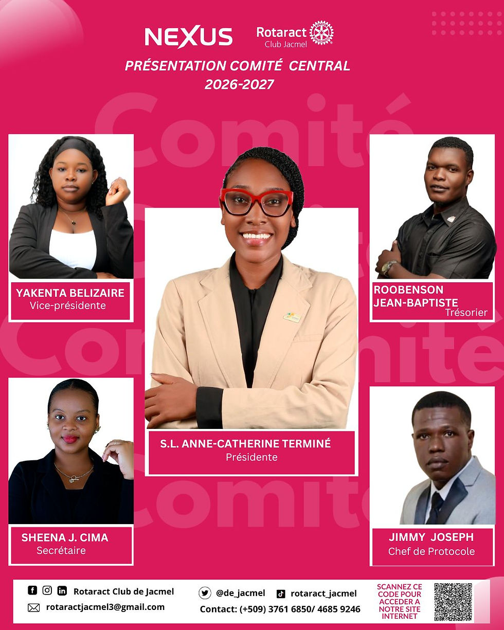 Nouveau comité du Rotaract Club de Jacmel- 2026-2027.