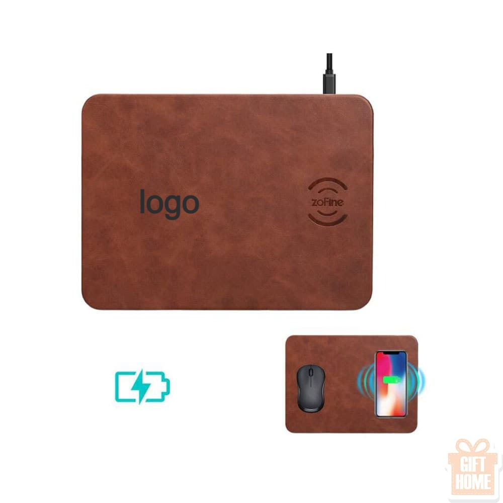 皮革無線充電滑鼠墊