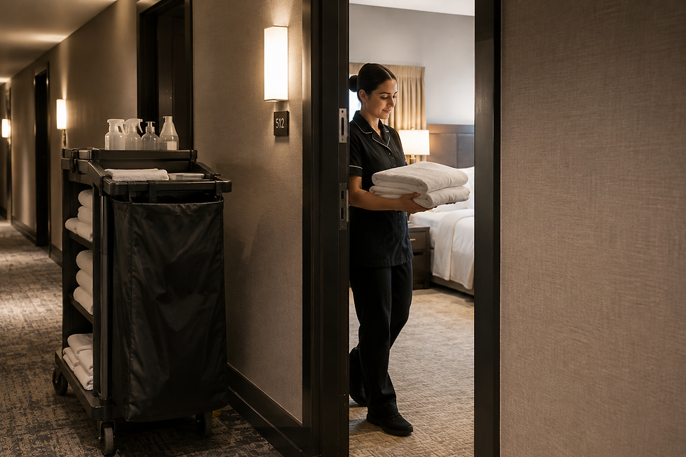 The guest sees the finished room. The hotel team has to work in it every day.