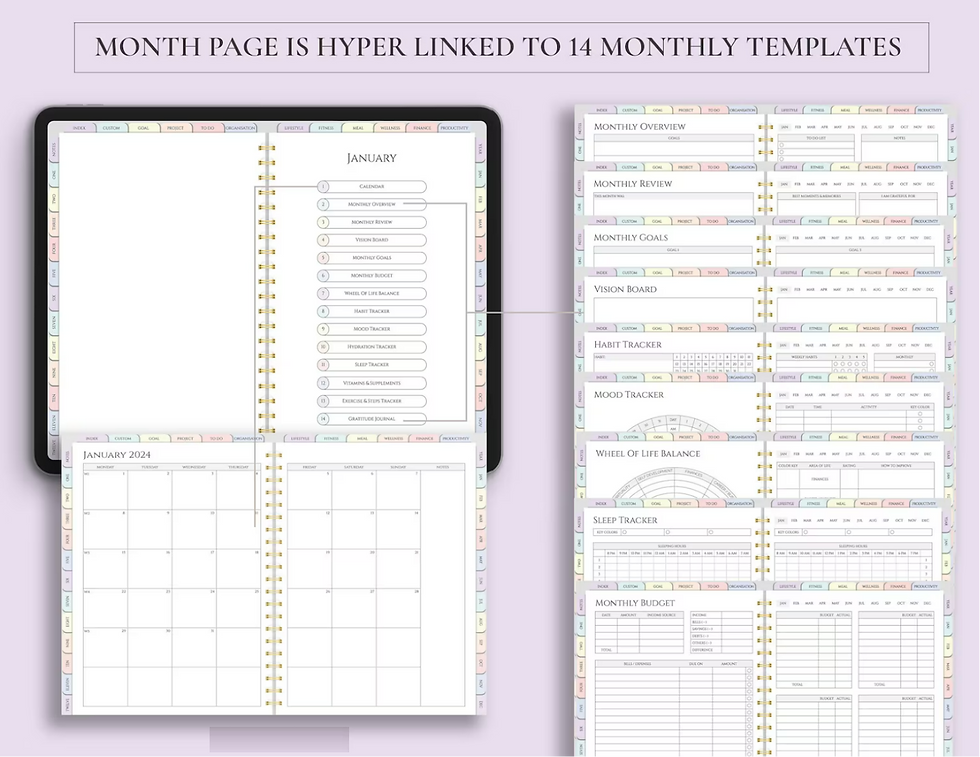 Thumbnail: 2024 Planner - Pastel Rainbow Theme