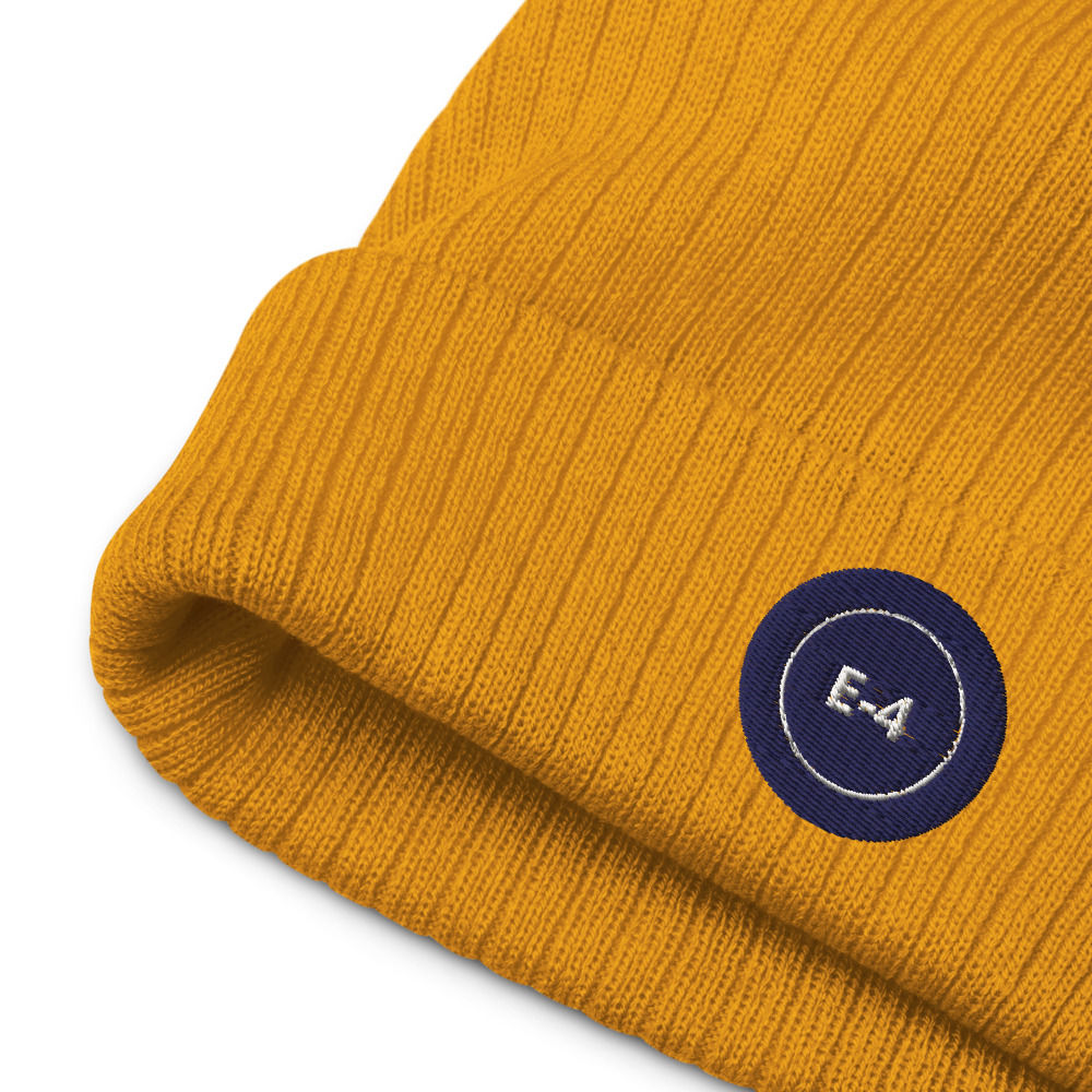 E4  (embroidered)  Recycled cuffed beanie