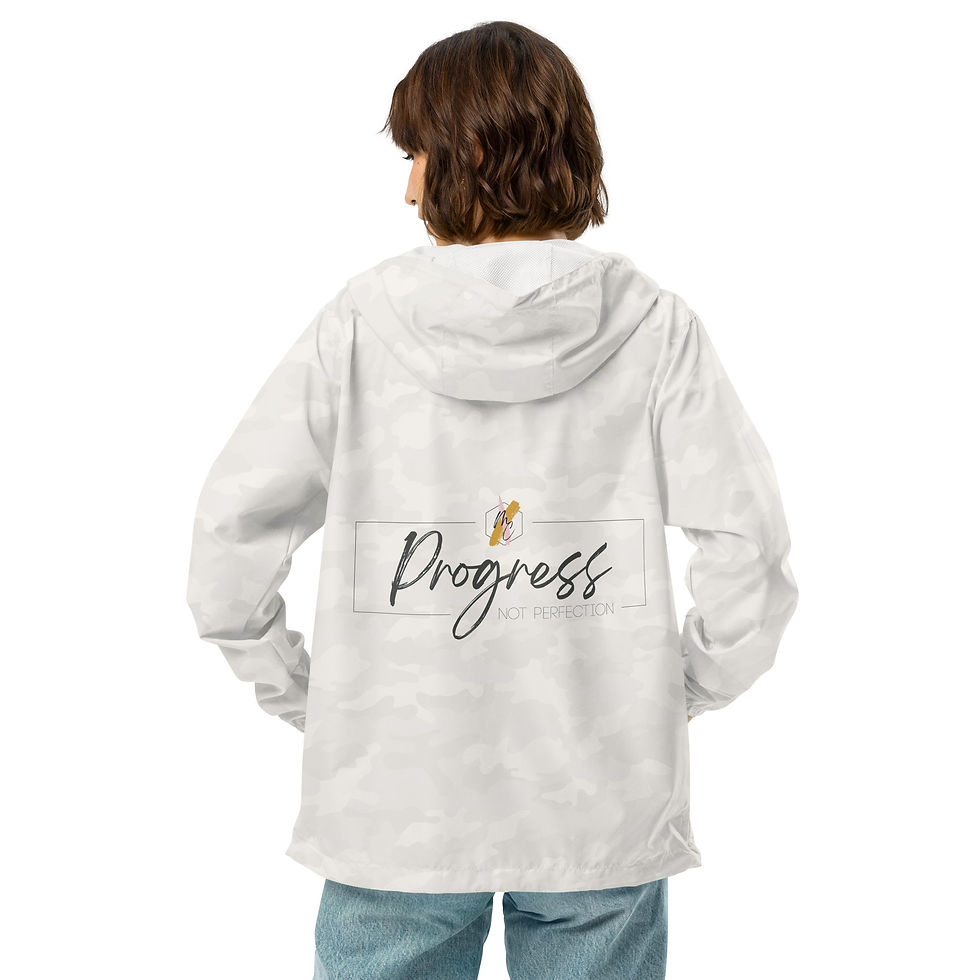 Thumbnail: Progress Not Perfection-- Unisex lightweight zip up windbreaker