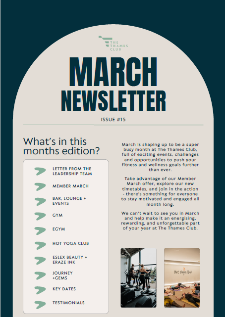 The Thames Club March Newsletter 
