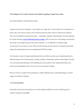 How to Navigate Tough Conversations