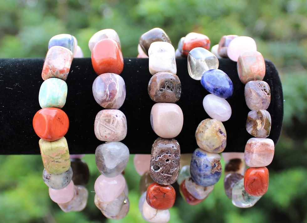 Multistone Tumbled Crystal Gemstone Bracelet