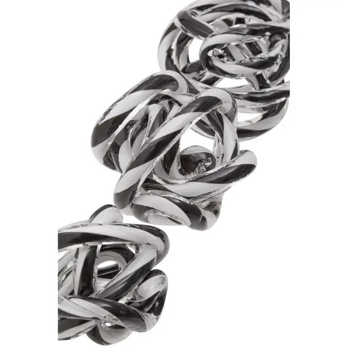 Thumbnail: Khloe Knot Decor Black And White Glass Ornament