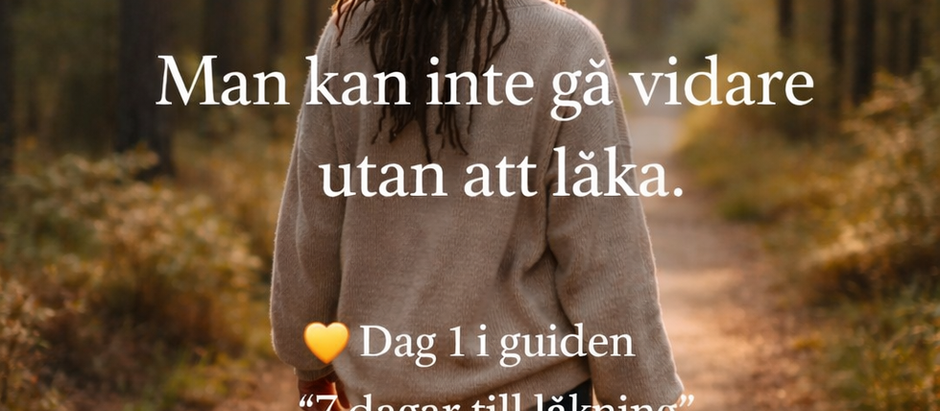 Man kan inte gå vidare utan att läka