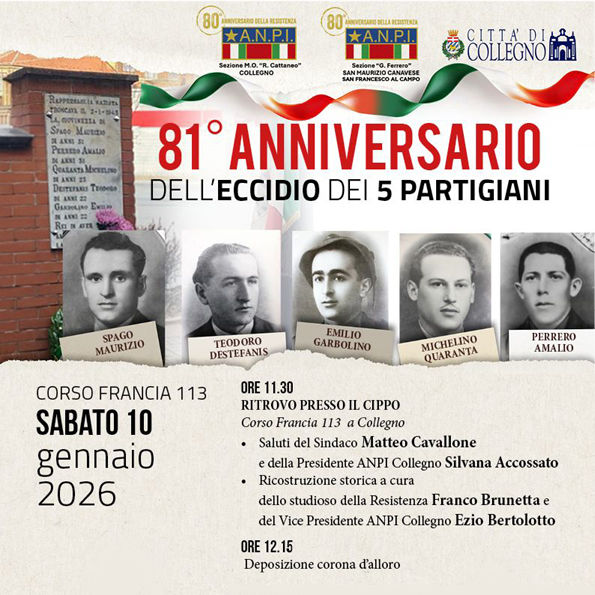 In ricordo dei 5 Partigiani nell'81° Anniversario