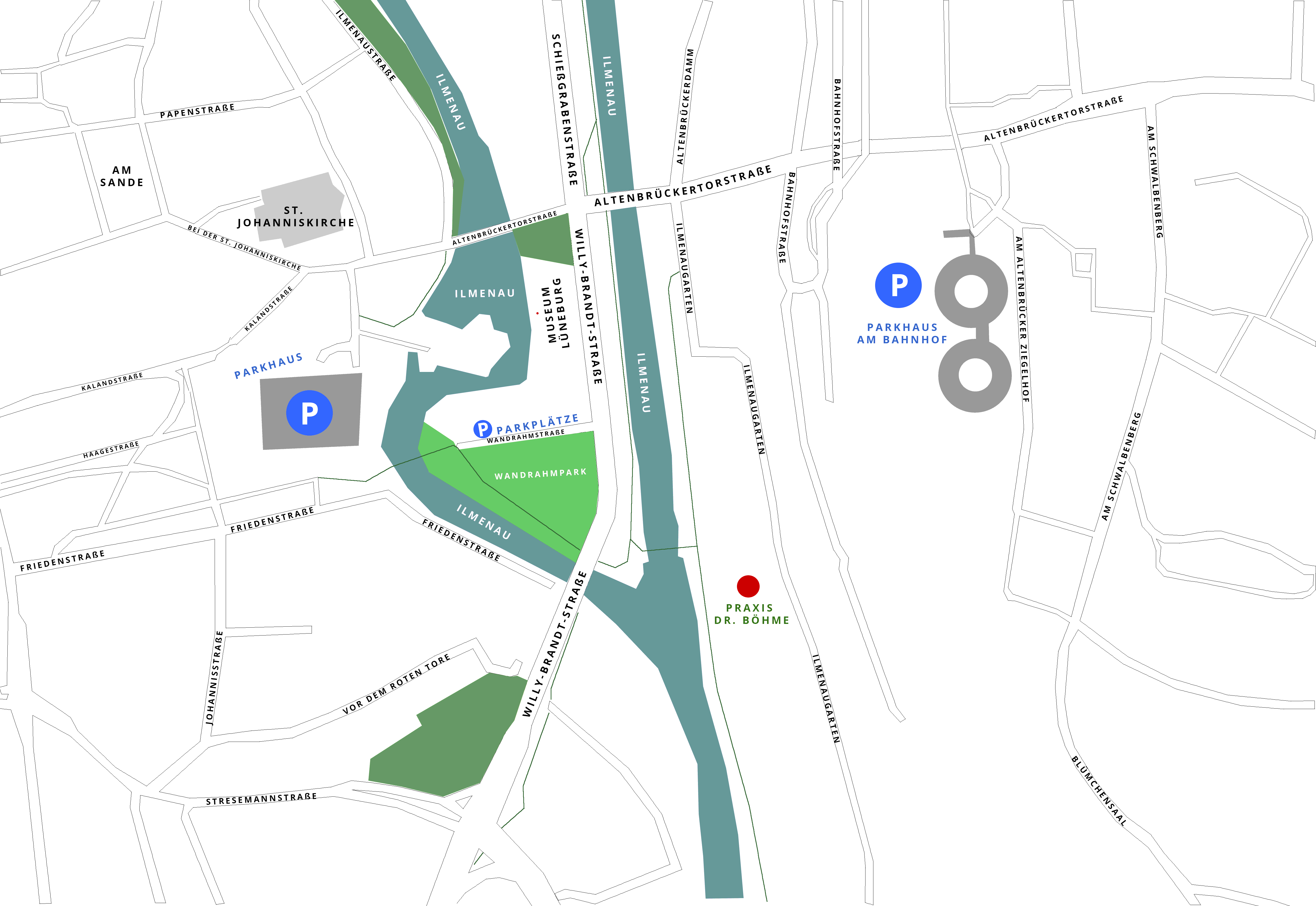 Parkplätze-Karte-Praxis-Dr-Böhme-Ilmenaugarten