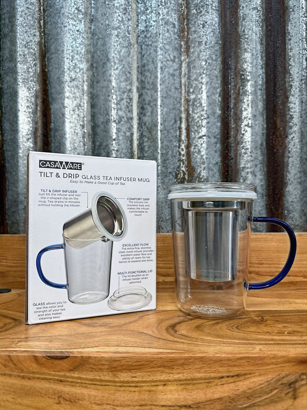 18oz Glass Tea Infuser Mug