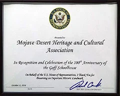 Recognition from California 8th District Congressman Paul Cook