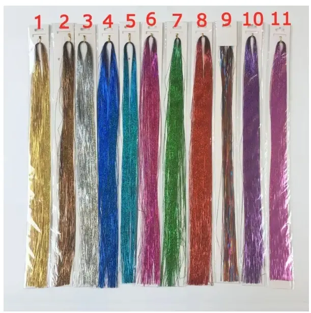 Thumbnail: 93cm Party Holographic Hair Accessories Glitter Hair Tinsel Sparkle Extensions
