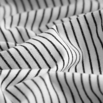 Tissu interlock rayé blanc et kaki