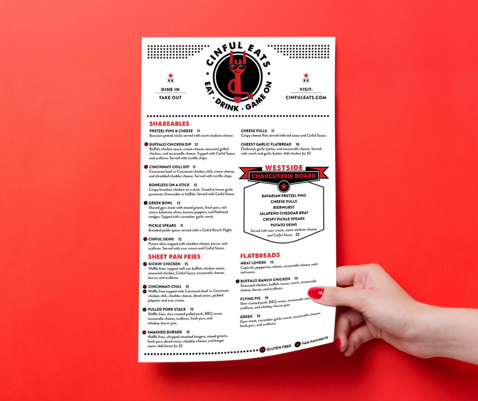Cinful Eats Main Menu