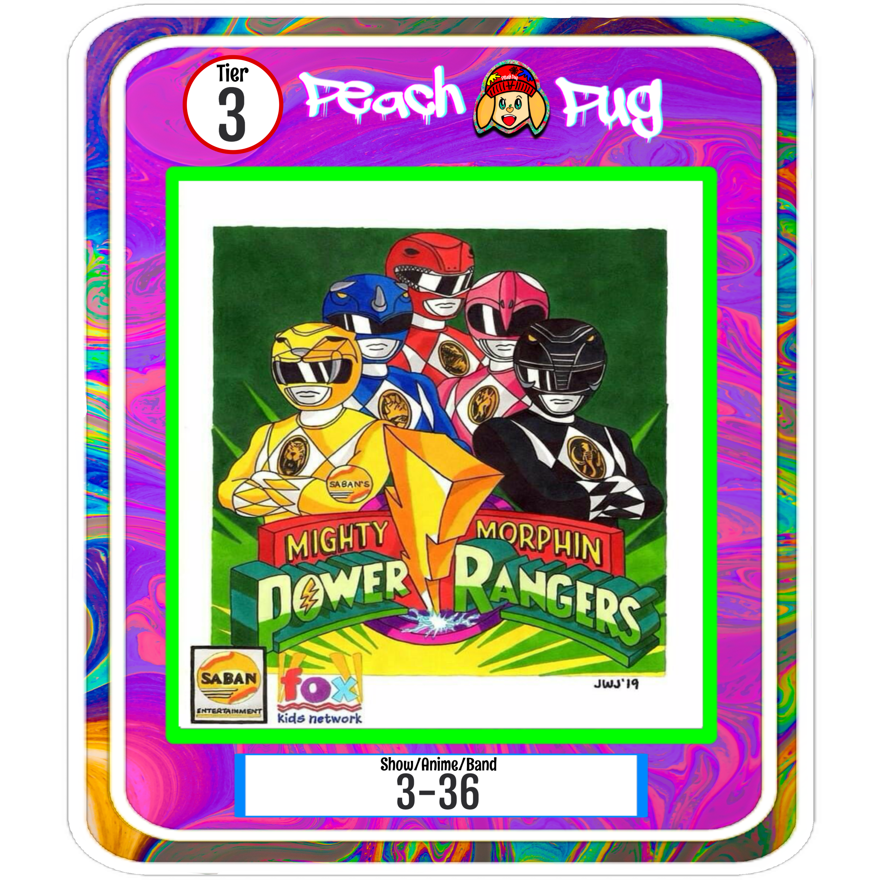 Colorful cartoons of a television show