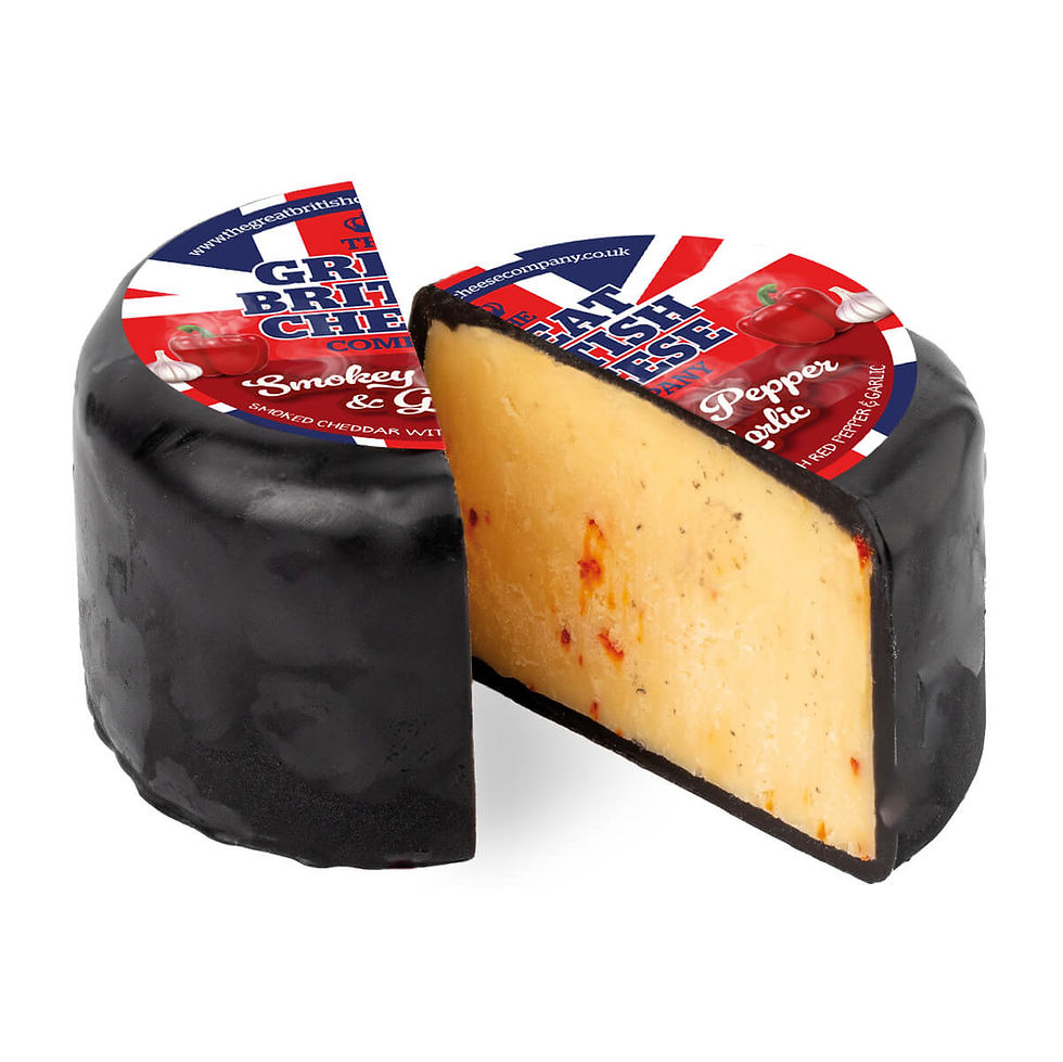 Thumbnail: Smoked garlic and red pepper cheddar truckle for cheeseboards