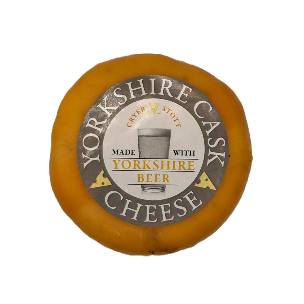Yorkshire Cask cheddar truckle cheese by Cryer & Stott, mature Yorkshire cheddar for cheeseboards